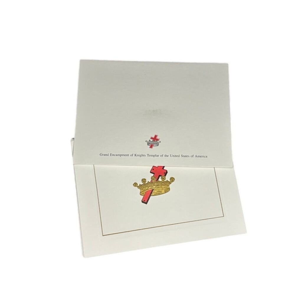Vintage Knights of the Templar Blank Notecards Box of 8 Cards and Envelopes